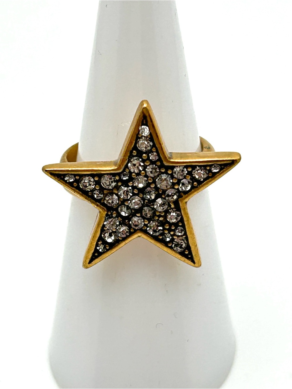 J. Crew Pave Gold Star Ring Size 6